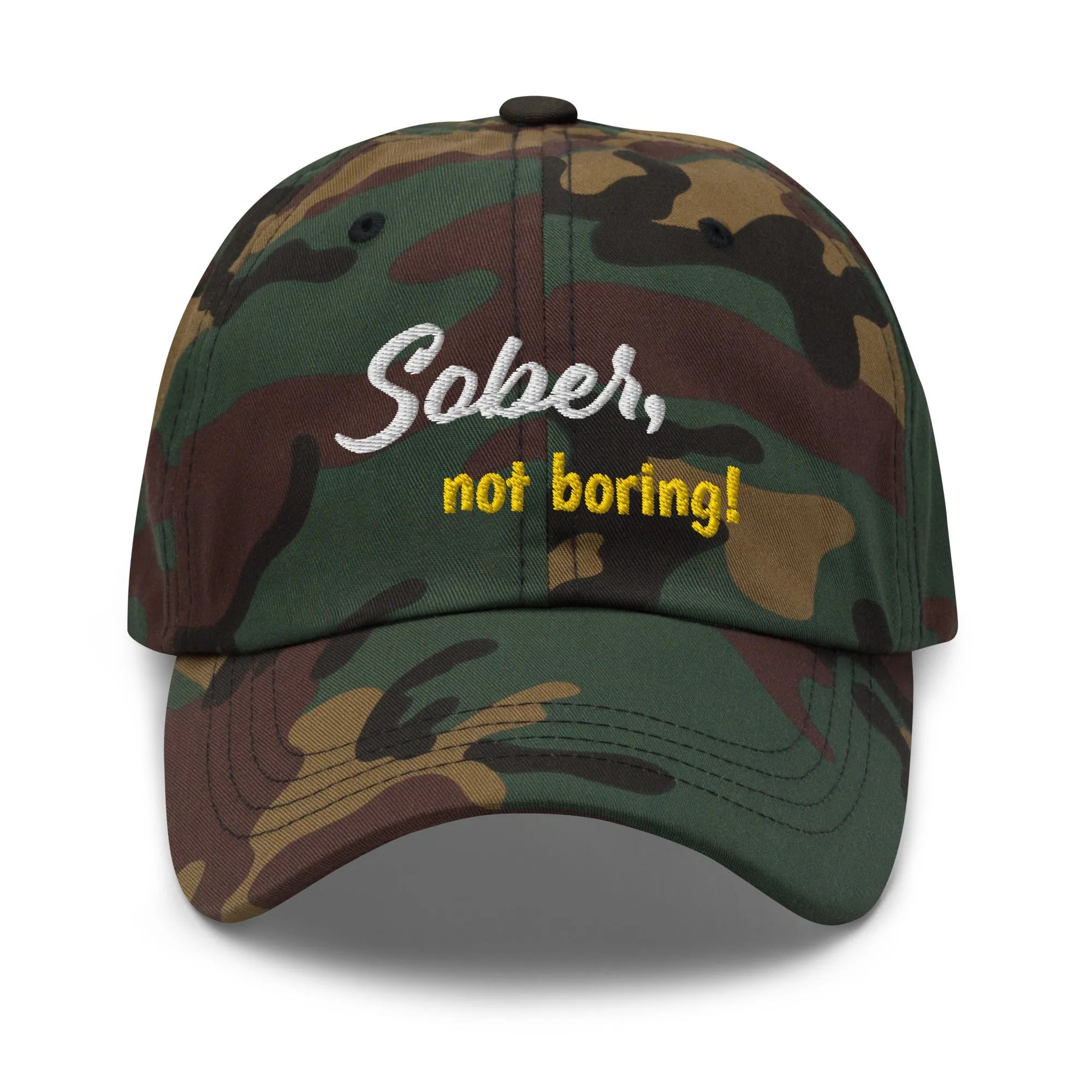 Sober Not Boring Embroidered Dad Hat - Stylish Unisex Baseball Cap for Men & Women - Perfect for Outdoor Activities, Sports, and Casual Wear