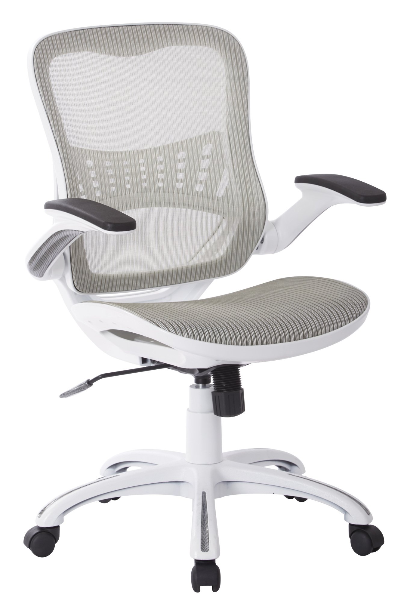 Office Star Ventilated Mesh Office Chair with Breathable Seat & Back - Ergonomic Manager's Desk Chair with White Base - Perfect for Home Office, Conference Rooms & Workspaces