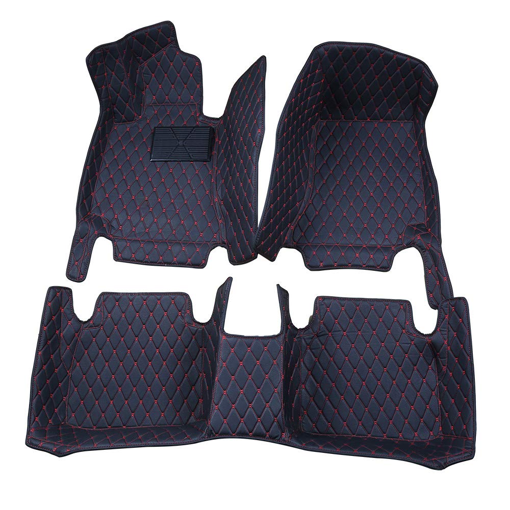 Premium All-Weather Front & Rear Complete Floor Mats Set for Maserati GranTurismo - Heavy Duty Black Car Mats for SUV, Sedan, Winter & Rainy Day Protection