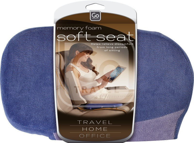 Go Travel Memory Soft Seat Cushion - Comfortable & Portable for Airplane, Car, Office & Home Use
