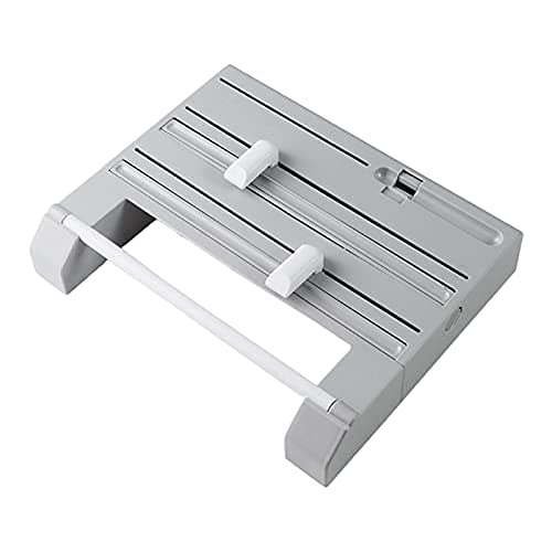 6-in-1 Multifunctional Kitchen Storage Rack with Plastic Cling Film Cutter - Paper Towel Holder, Wrap Dispenser for Aluminum Foil & Plastic Wrap - Space Saving Grey Organizer (Perfect for Pantry, Countertop & Cabinet Storage)
