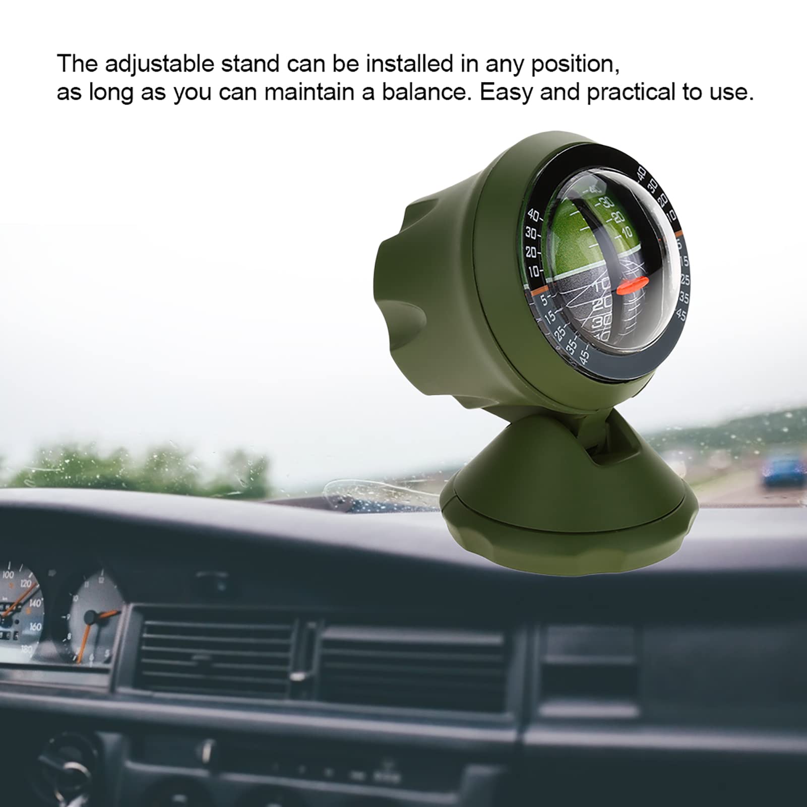 Digital Car Inclinometer - Adjustable Vehicle Clinometer with Compass for Off-Roading, 4x4, SUV & Truck Adventures | Accurate Slope & Tilt Measurement