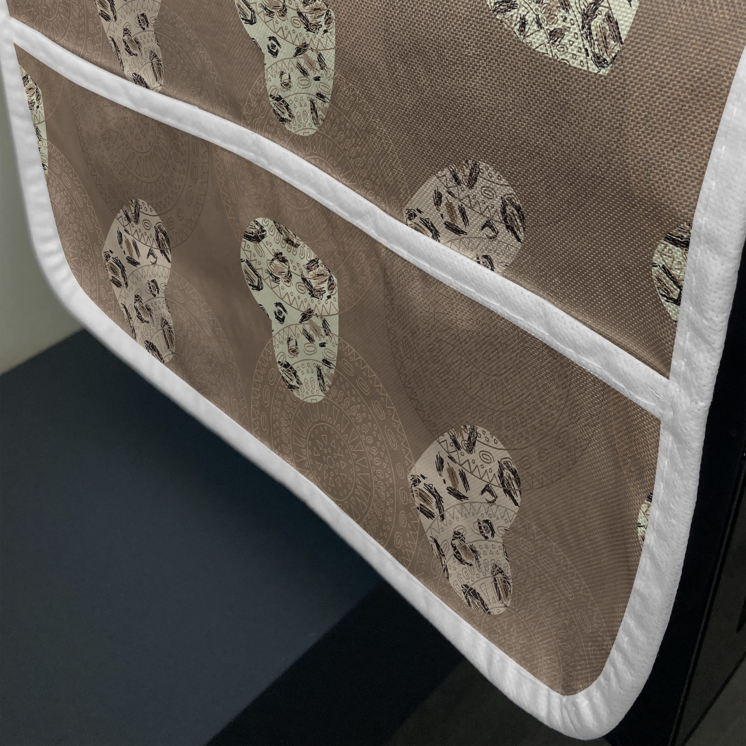 Ambesonne Hearts Microwave Cover - Leopard Print & Mandala Style Waterproof Kitchen Organizer with Pockets, 36