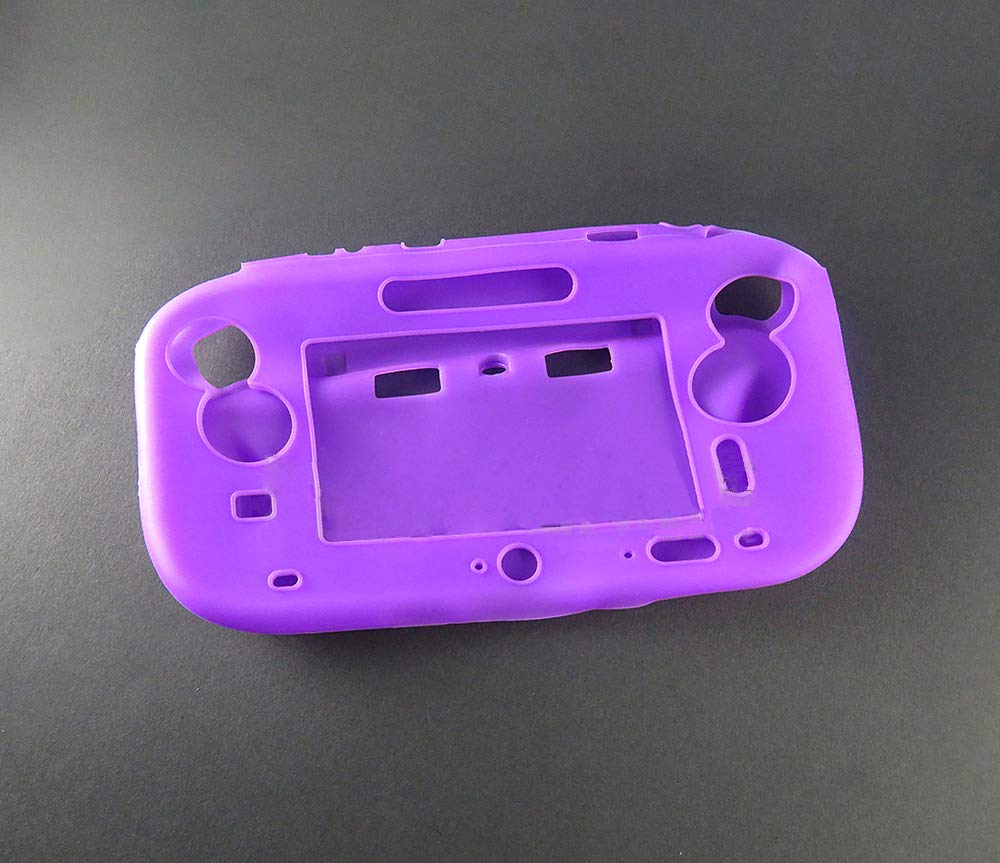 Wii U Gamepad Controller Protective Soft Rubber Shell Case Cover - Shockproof & Anti-Slip Grip - Compatible with Wii U Gamepad (Purple) - Perfect for Gaming, Travel & Long Play Sessions