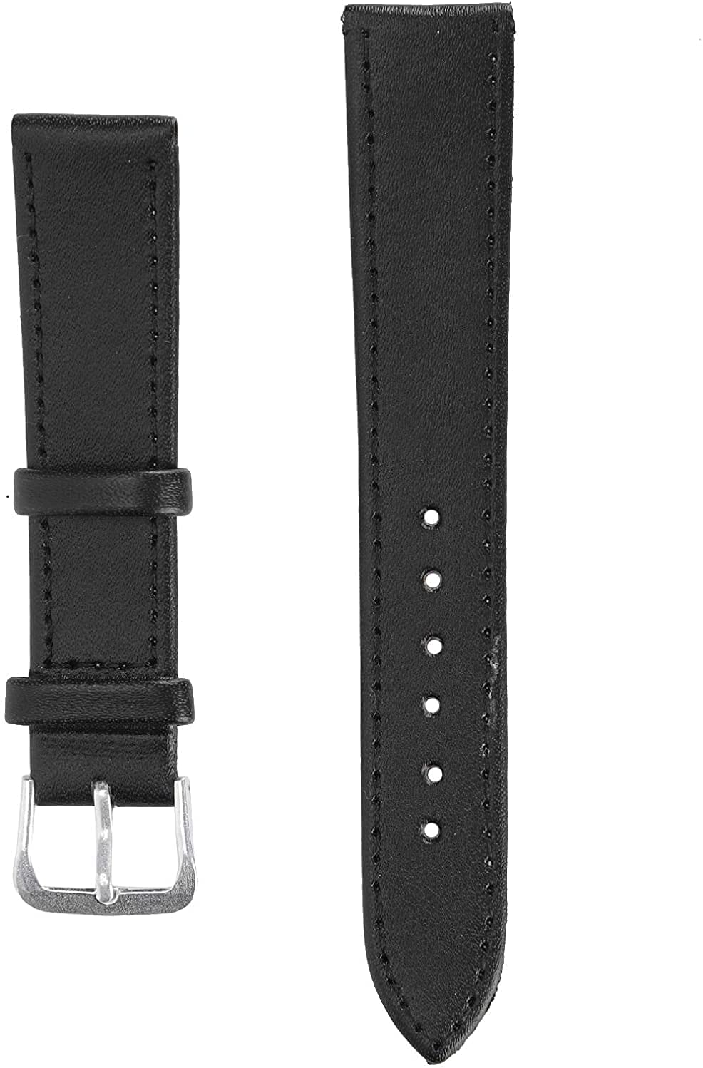 Premium PU Leather Watch Band Replacement - Universal 12mm-22mm Adjustable Watch Strap with Pin Buckle for Men & Women (18mm Black) | Durable Watch Accessory for Daily Wear, Business & Casual Occasions