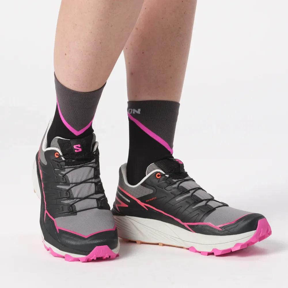 Salomon Women's Thundercross Trail Running Shoes - Lightweight Hiking Shoes for Women with Cushioned Support | Plum Kitten/Black/Pink G | Perfect for Trail Running, Hiking & Outdoor Adventures