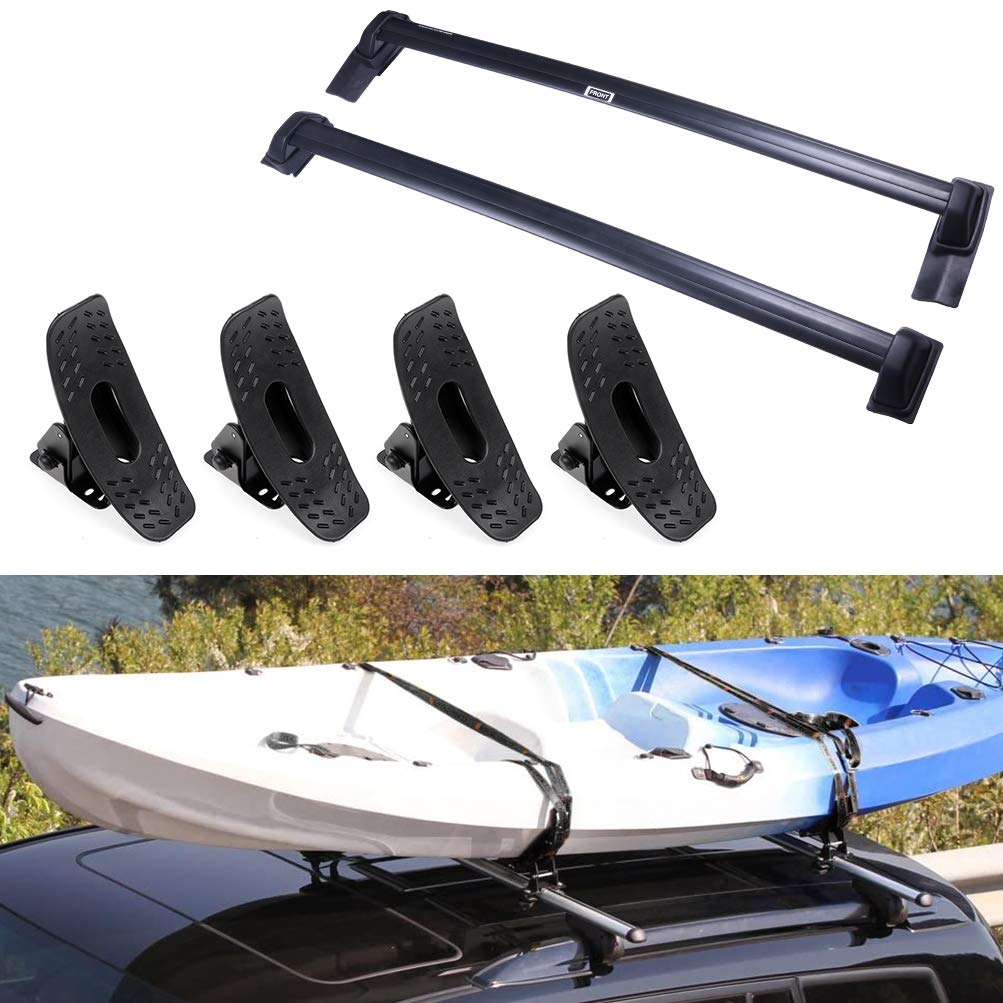 SCITOO Heavy Duty Roof Rack Cross Bars with Kayak Mount - Universal Fit for Honda Element 2003-2011 - Secure Seat Belt-Style Straps for Canoes, Kayaks, Surfboards & Outdoor Gear - Perfect for Camping, Road Trips & Water Sports Adventures