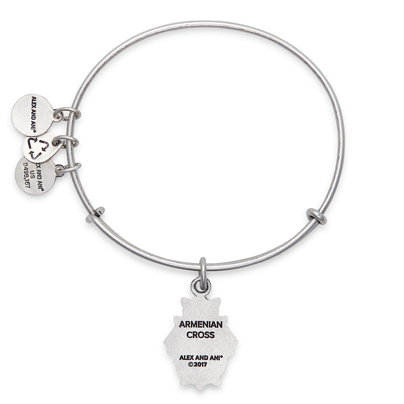 Armenian Cross Charm Bangle - Sterling Silver Religious Jewelry for Women - Perfect for Church, Weddings & Special Occasions