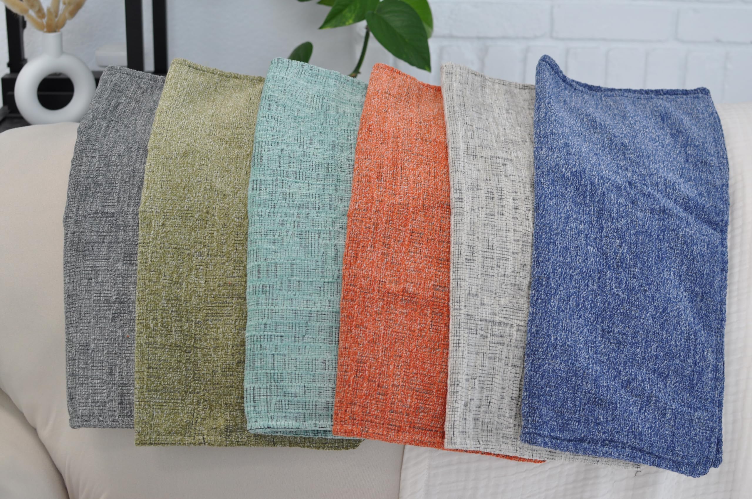 18x18 Inch Mint Green Chenille Pillow Covers Set of 2 - Soft Textured Decorative Square Cushion Covers for Sofa, Couch & Living Room Decor | Cozy Home Accessories for Modern Farmhouse, Apartment & Bedroom Styling