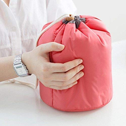 DREWIT STAR Premium Round Toiletry Bag for Women & Girls - Barrel Shaped Cosmetic Pouch, Travel Makeup Organizer (Multiple Colors) | Perfect for Travel, Gym, Beach & Daily Essentials Storage