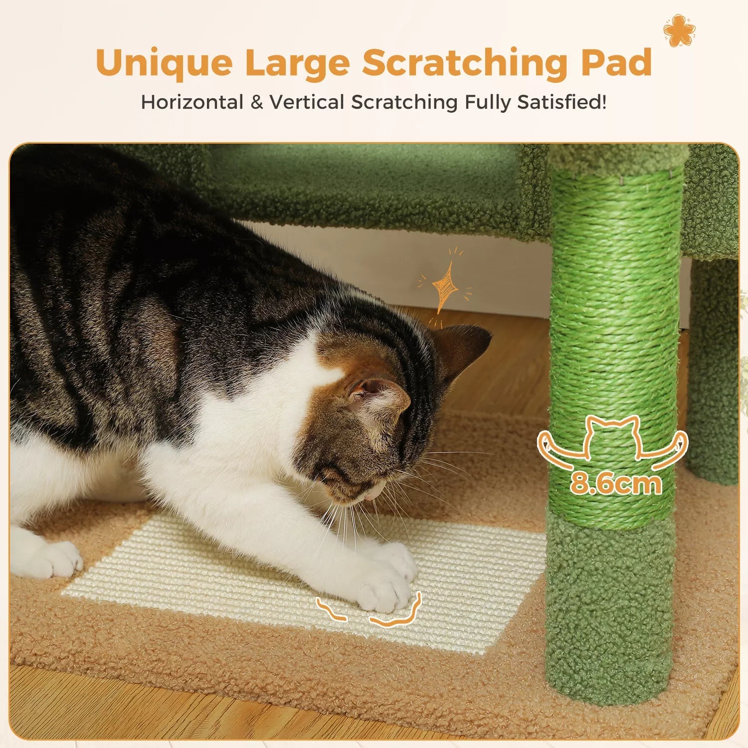 184cm Tall Cat Tree Tower with Scratching Posts, Condo & Cozy Bed - Perfect for Indoor Cats to Play, Climb & Rest