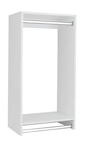 Vista Collection Double Hanging Wood Closet Organizer - Modular Closet System (34.5