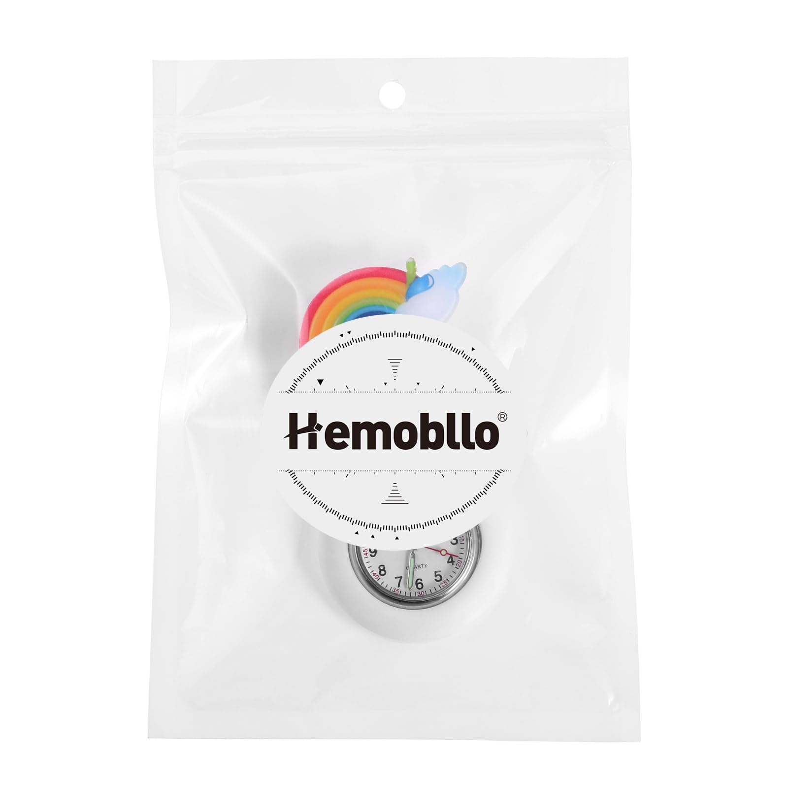 **Hemobllo Retractable Nurse Watch - Cute Cartoon Rainbow Silicone Clip-On Watch with Luminous Dial for Nurses & Doctors | Perfect for Hospital Shifts, Medical Professionals & Healthcare Workers**