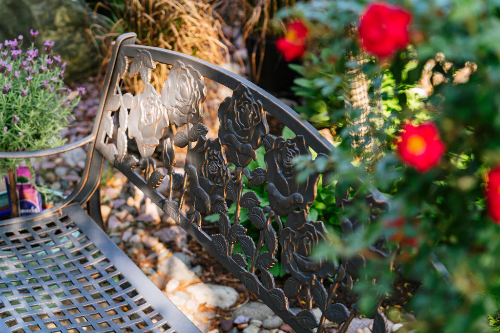 Outdoor Rose Glider Bench - Comfortable Patio Swing for Garden, Porch, and Backyard Relaxation | Perfect for Reading, Lounging, and Enjoying Nature