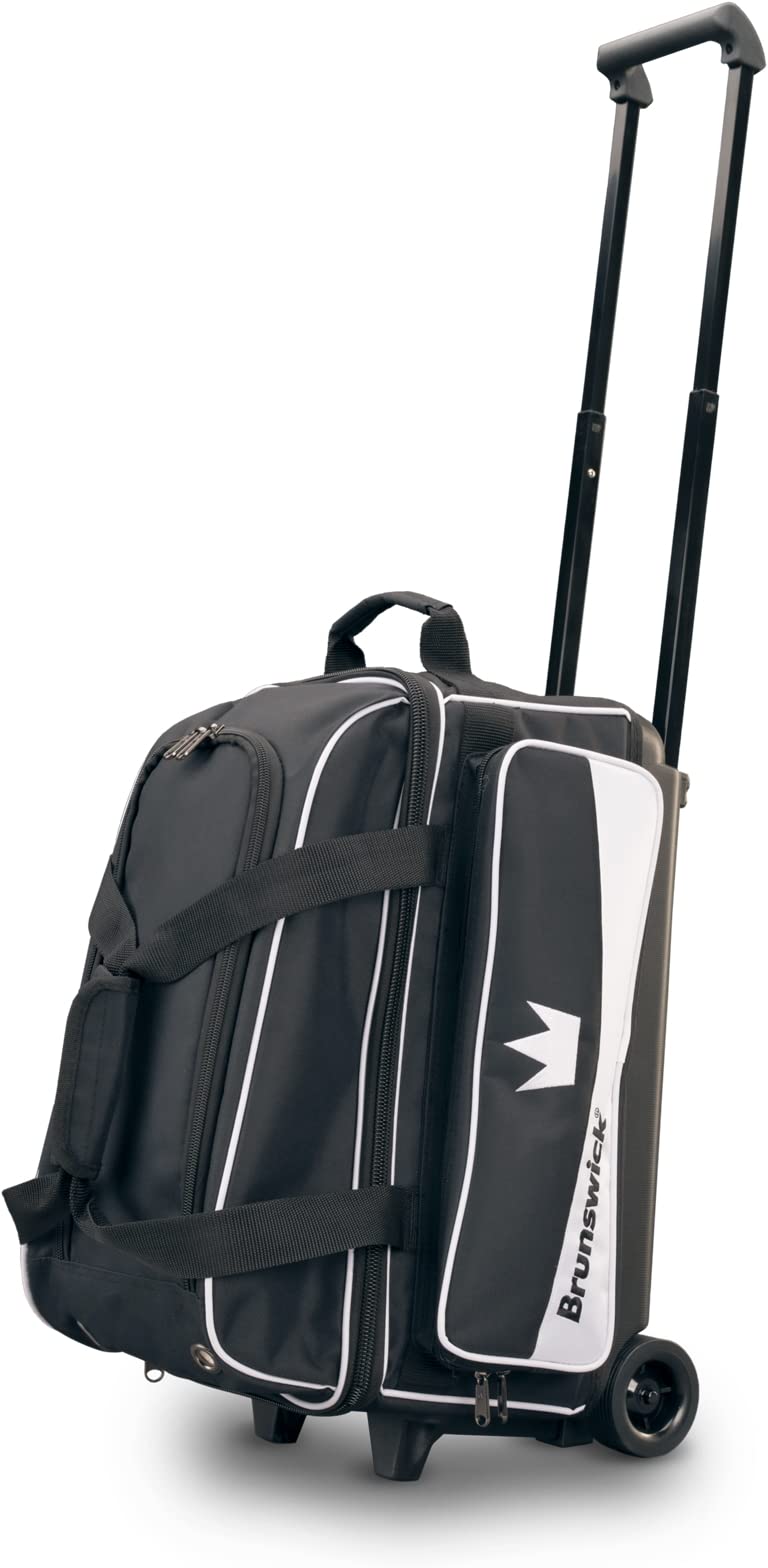 Brunswick Zone Double Roller Bowling Bag - White | Heavy Duty Bowling Accessories | Perfect for League Play & Practice Sessions