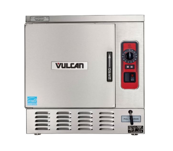 Vulcan 3 Pan Electric Countertop Steamer 480V Commercial Grade - Perfect for Restaurants, Catering & Food Service Businesses