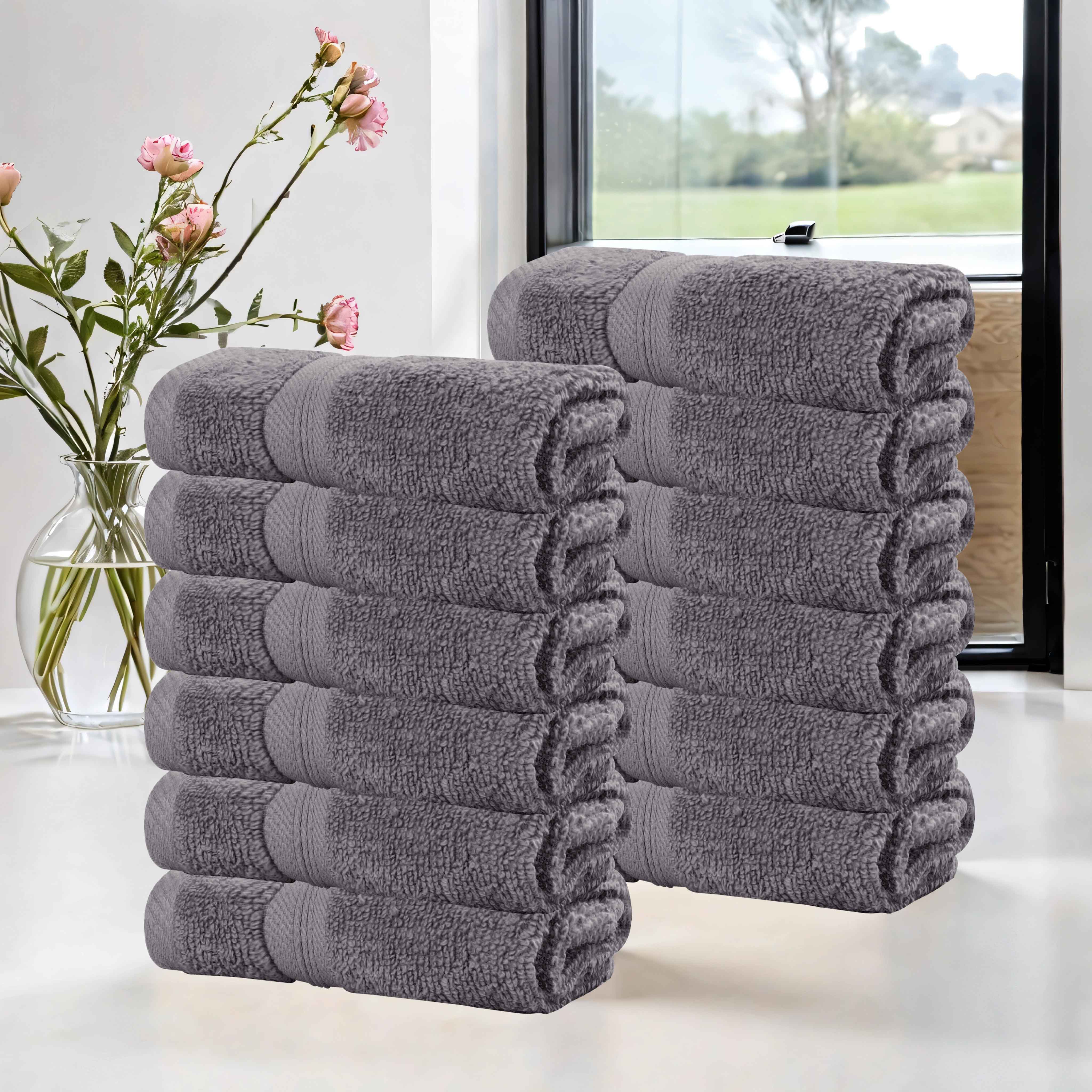 Premium 12-Pack Zero Twist Cotton Face Towels & Washcloths | Ultra Soft, Absorbent & Skin-Friendly | Perfect for Spa, Baby Care & Gentle Exfoliation