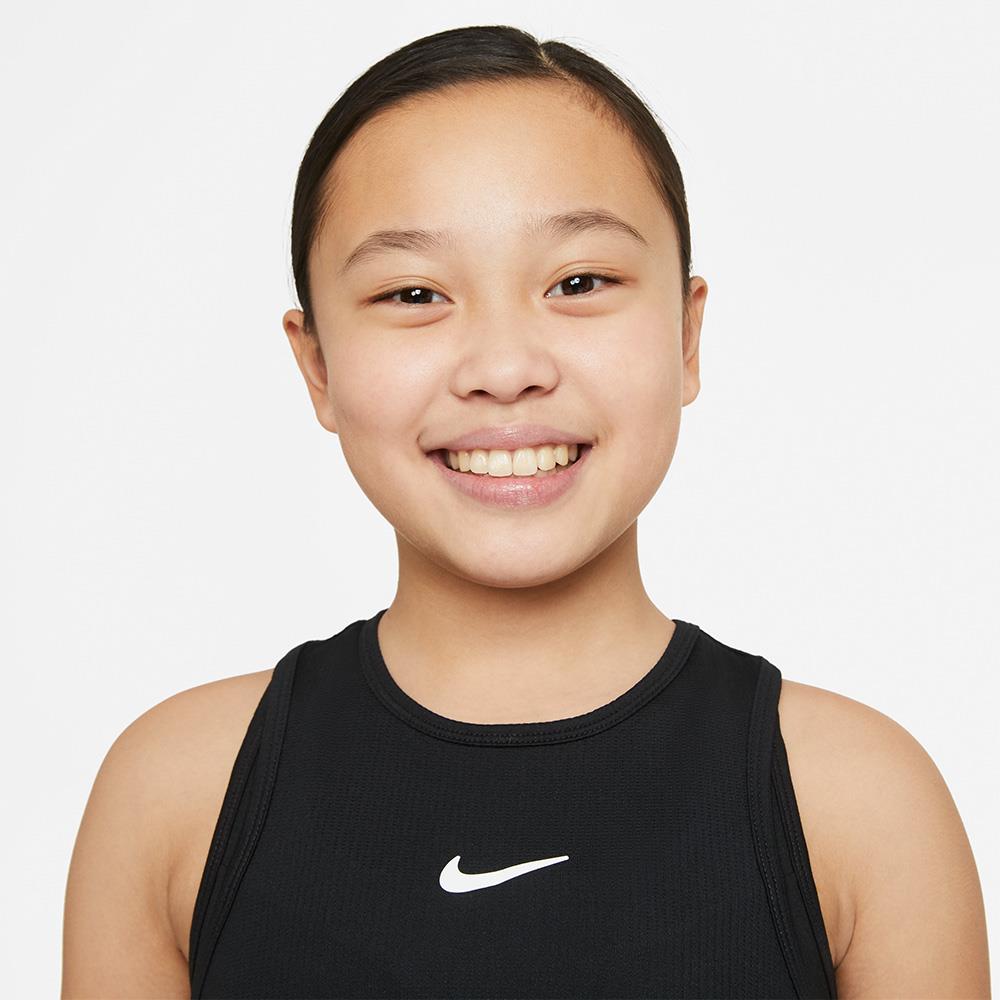 Nike Girls Victory Tank Top - Black & White Athletic Shirt for Running, Yoga, and Gym Workouts