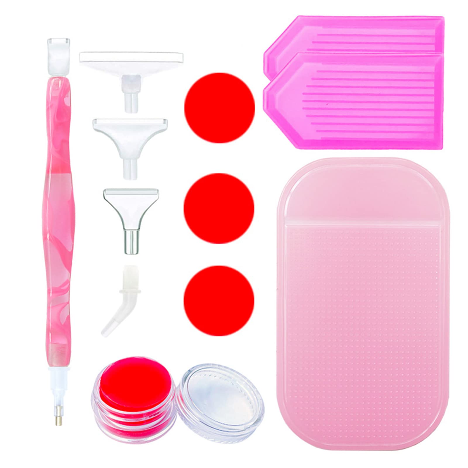 5D Diamond Painting Kit for Adults - Pink Diamond Art Tools Set with Resin Pen, Wax & Accessories - Perfect for DIY Craft, Home Decor & Relaxation Therapy