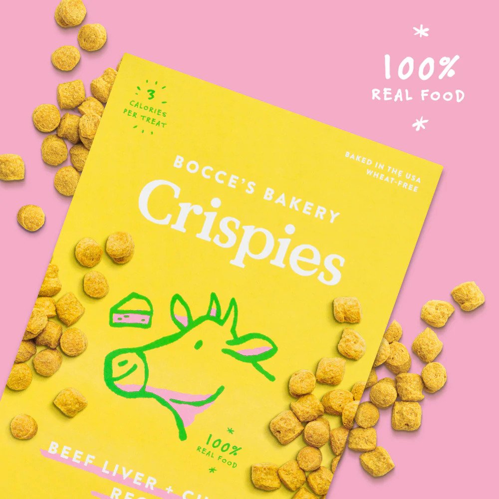 Healthy Low-Calorie Beef Liver & Cheese Dog Treats - Grain-Free, All-Natural Real Food Crispies for Training & Rewarding Your Pet
