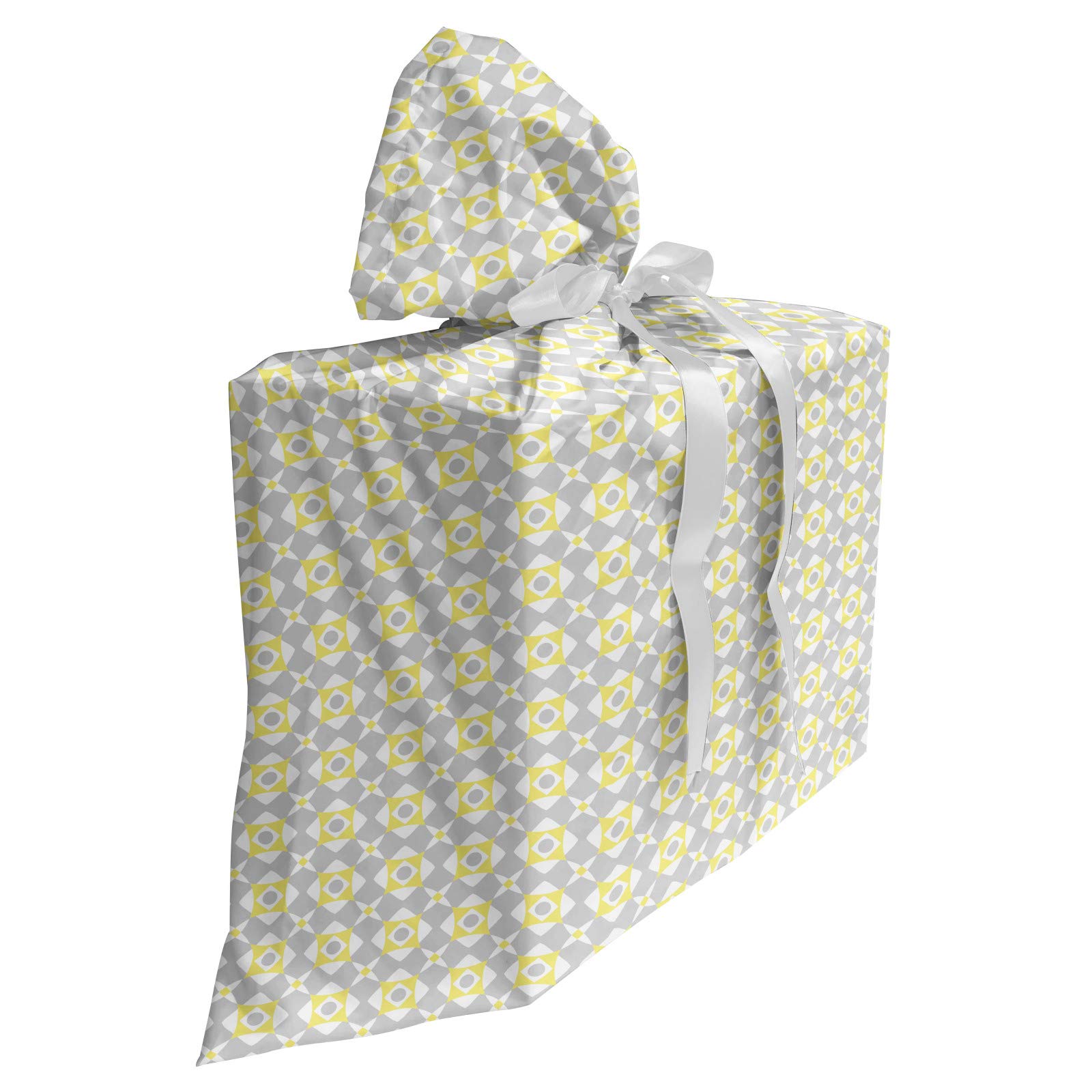 Ambesonne Grey Yellow Gift Bag with Ribbons - Party Favors & Gifts
