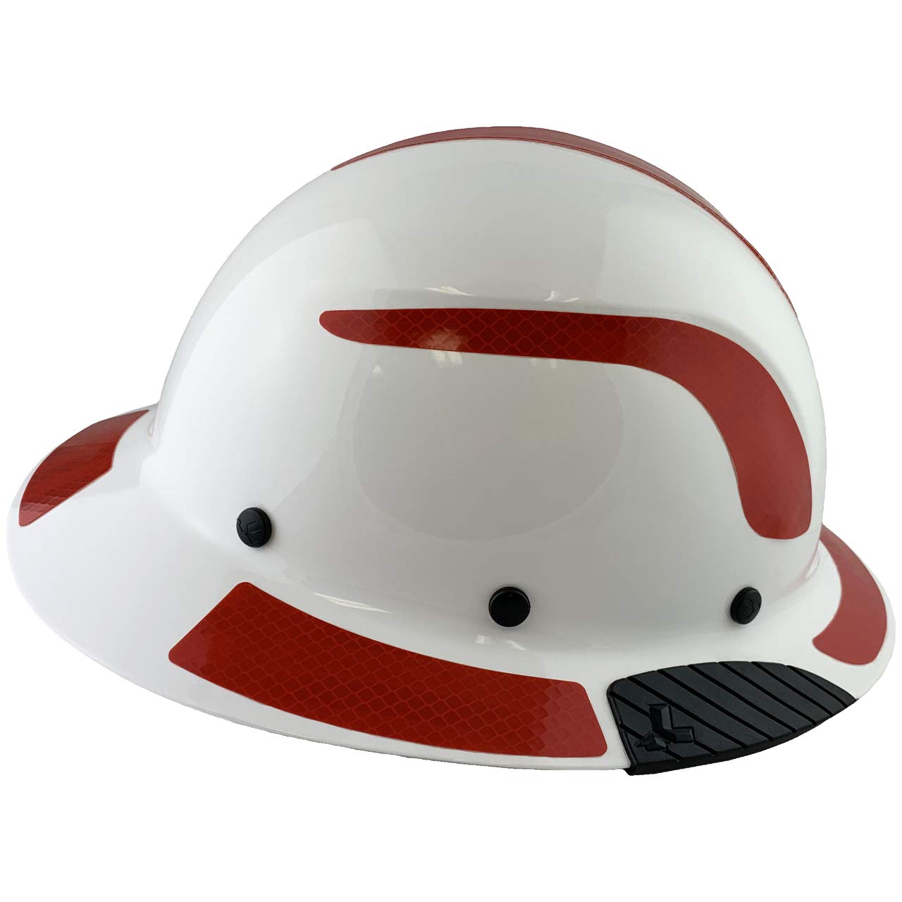 Fiberglass Composite Full Brim Safety Hard Hat - ANSI Certified Lift Helmet with Reflective Decals (White/Red) & Free Tote Bag - Ideal for Construction, Roofing & Industrial Work Safety