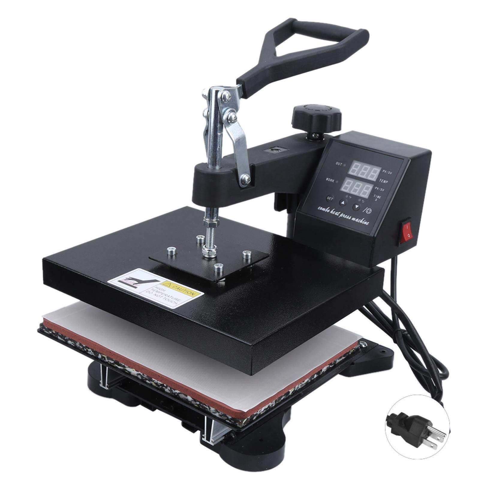 Professional Heat Press Machine for T-Shirts, Hats & Mugs - 110V Dual Display Manual Heat Transfer Press with Swing Away Technology - Perfect for DIY Sublimation, Custom Apparel & Personalized Gifts