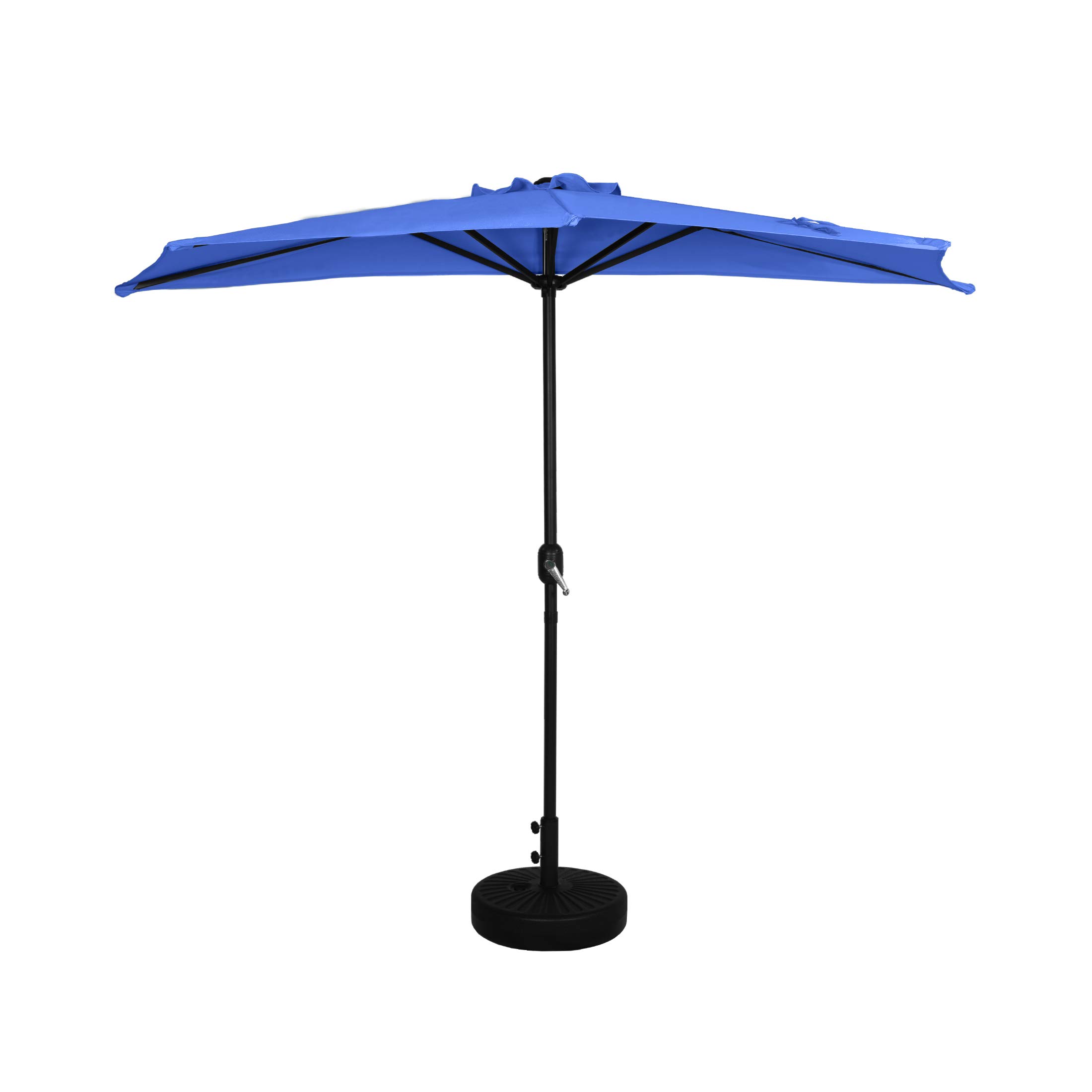 WO 9 FT Half Outdoor Market Table Umbrella with Weighted Base Kit - Perfect for Patio, Garden, and Outdoor Dining