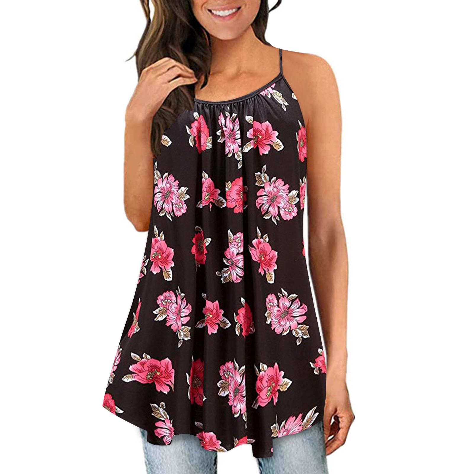 Women's Sleeveless Printed Blouse Tops - Floral Summer Tank Tops for Daily Wear, Business, Wedding & Party Occasions | Breathable Casual & Dressy Women Fashion Tops