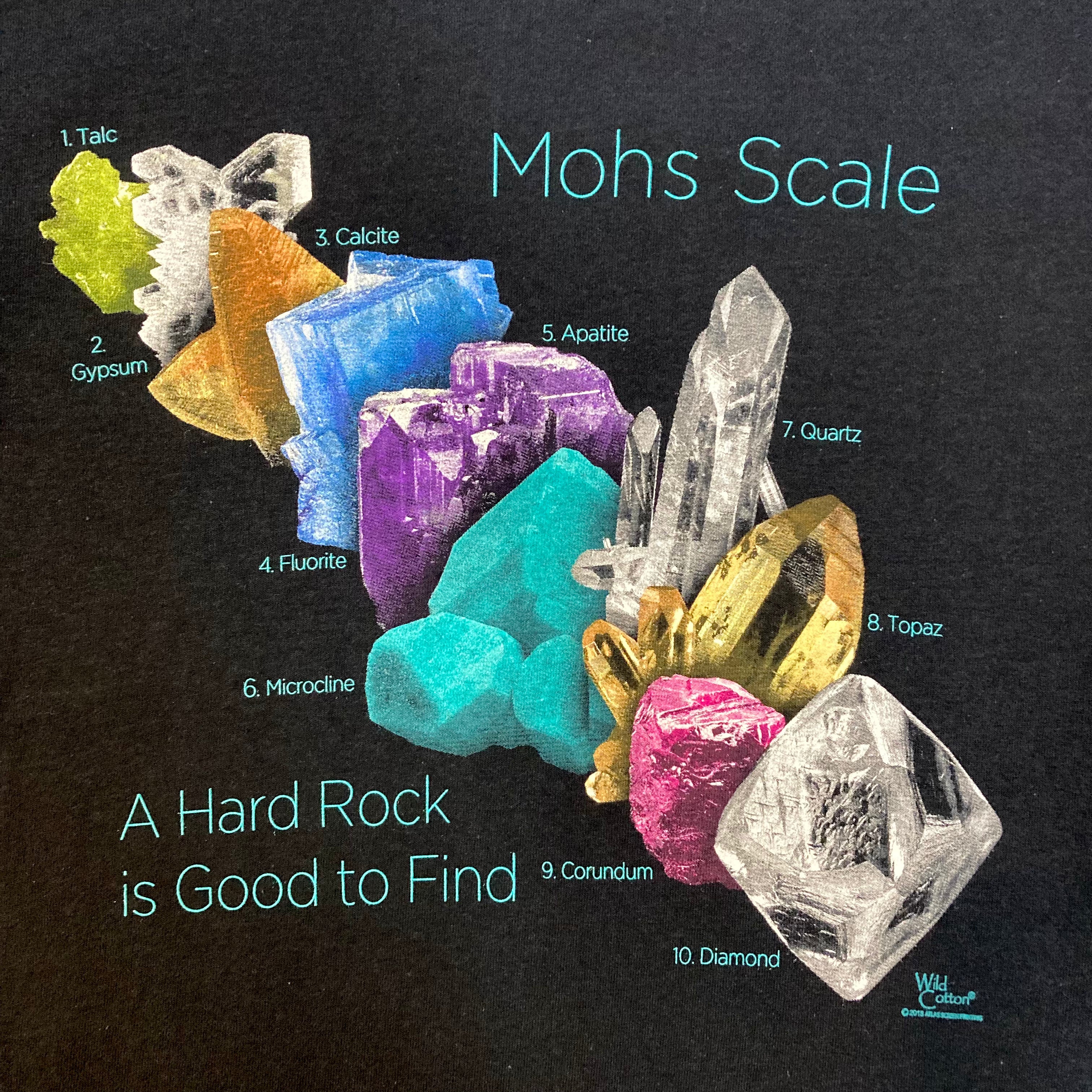 Moh's Hardness Scale T-Shirt for Adults - Geology Science Tee for Rockhounds & Mineral Collectors