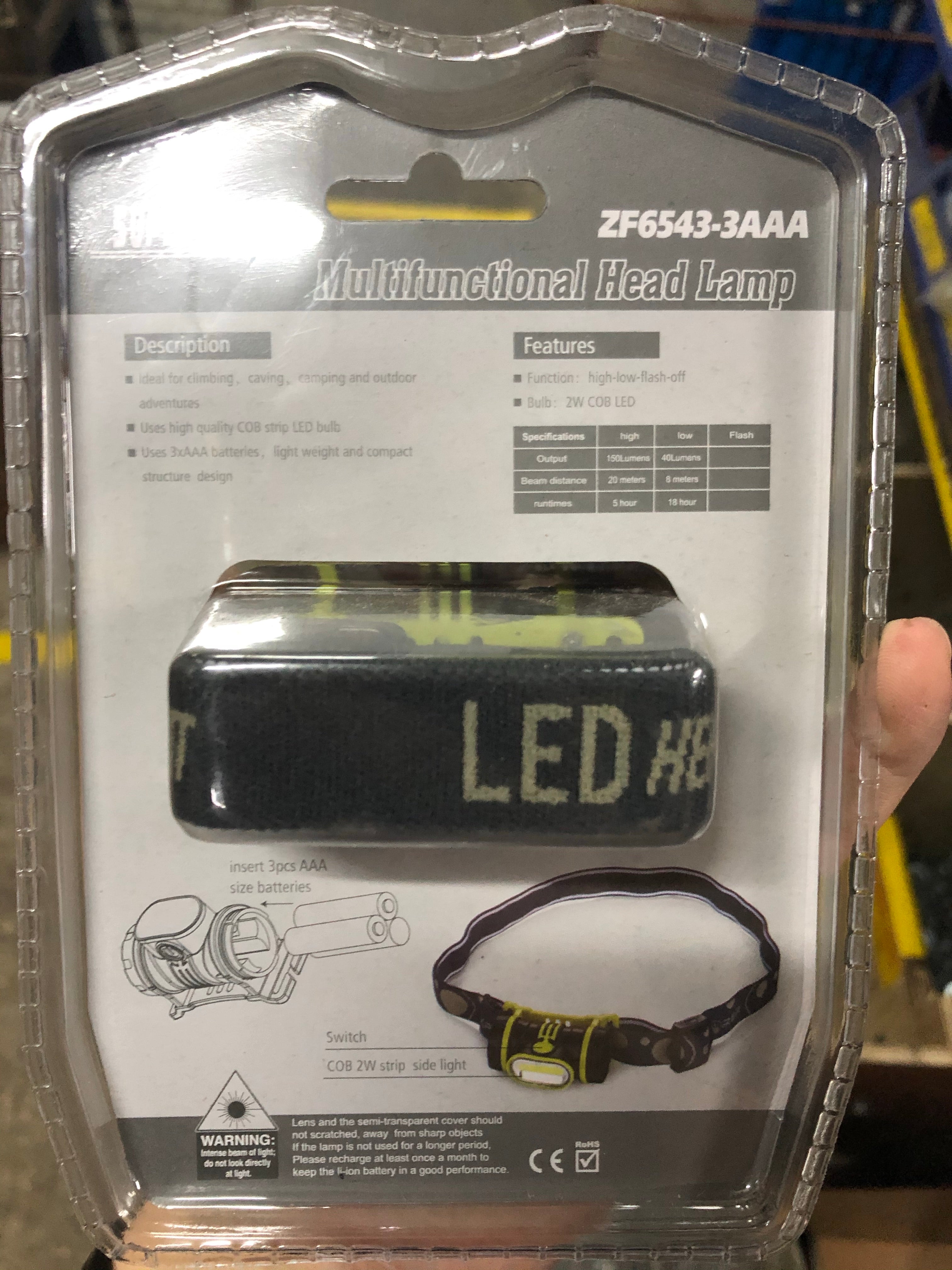 Aiko (Super Tiger) 150 Lumens Head Light | Model : LED ZF6543 (ZF6543 3AAA)