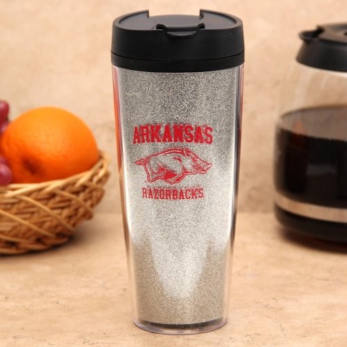 20oz NCAA Arkansas Razorbacks Glitter Insulated Travel Tumbler - Leakproof Stainless Steel Cup for Coffee, Tea & Cold Drinks | Perfect for Game Day, Office & Outdoor Adventures