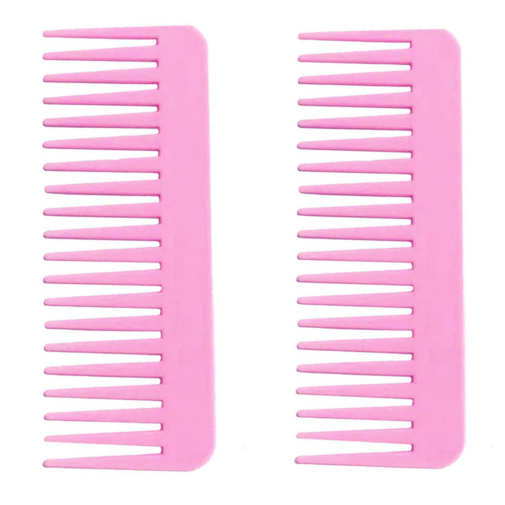 Wide Tooth Comb for Curly Hair - Detangling Comb with Handle for Kids & Adults - Gentle Hair Care for Thick & Natural Hair - Pack of 2 - Perfect for Daily Use & Travel