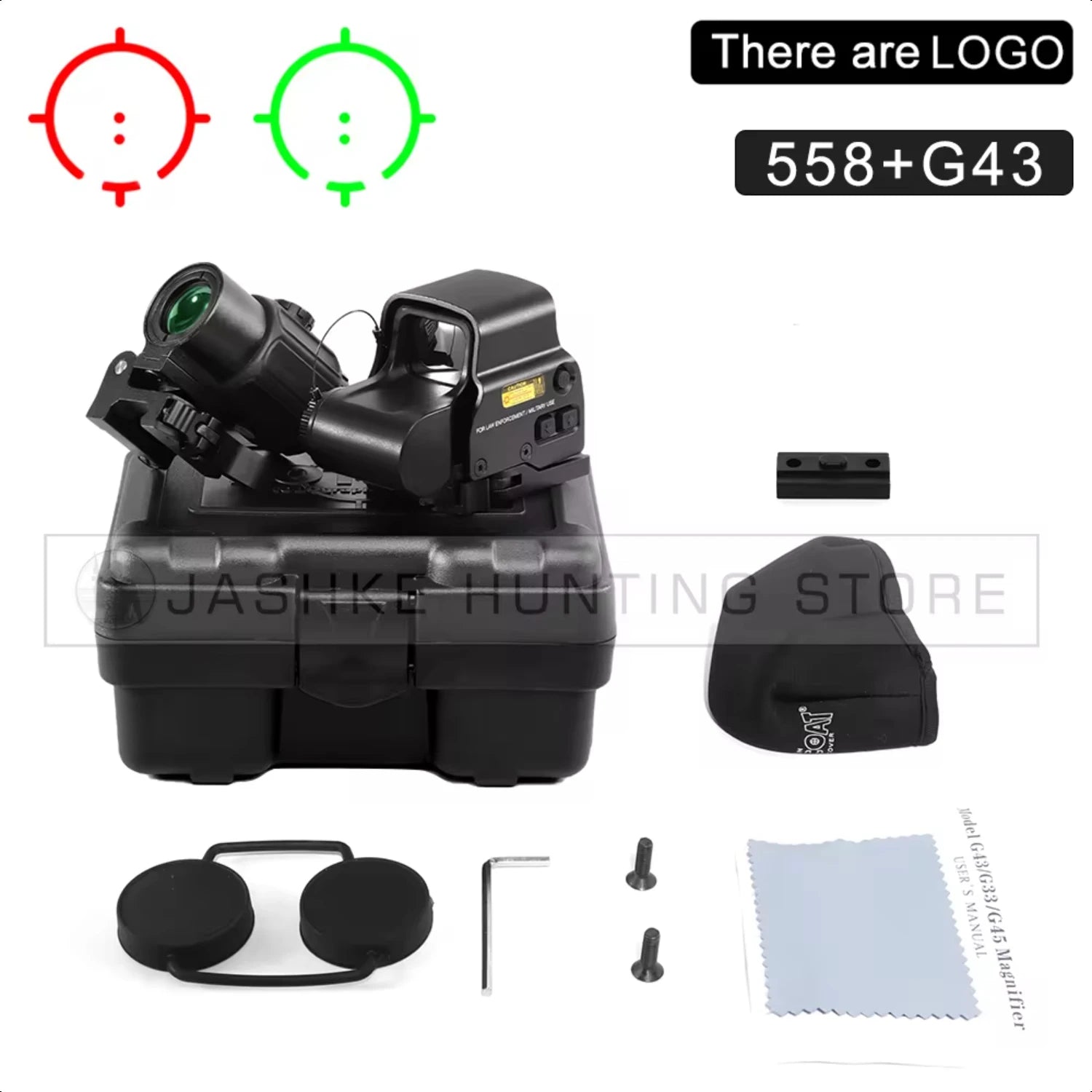 Adjustable 558+G43 Red Dot Sight Scope for Glock 19/17/43 - Compatible with 551/552/553 RMR Tactical Optics - 20mm Rail Mount for Hunting & Tactical Shooting - Perfect for Outdoor Adventures & Target Practice