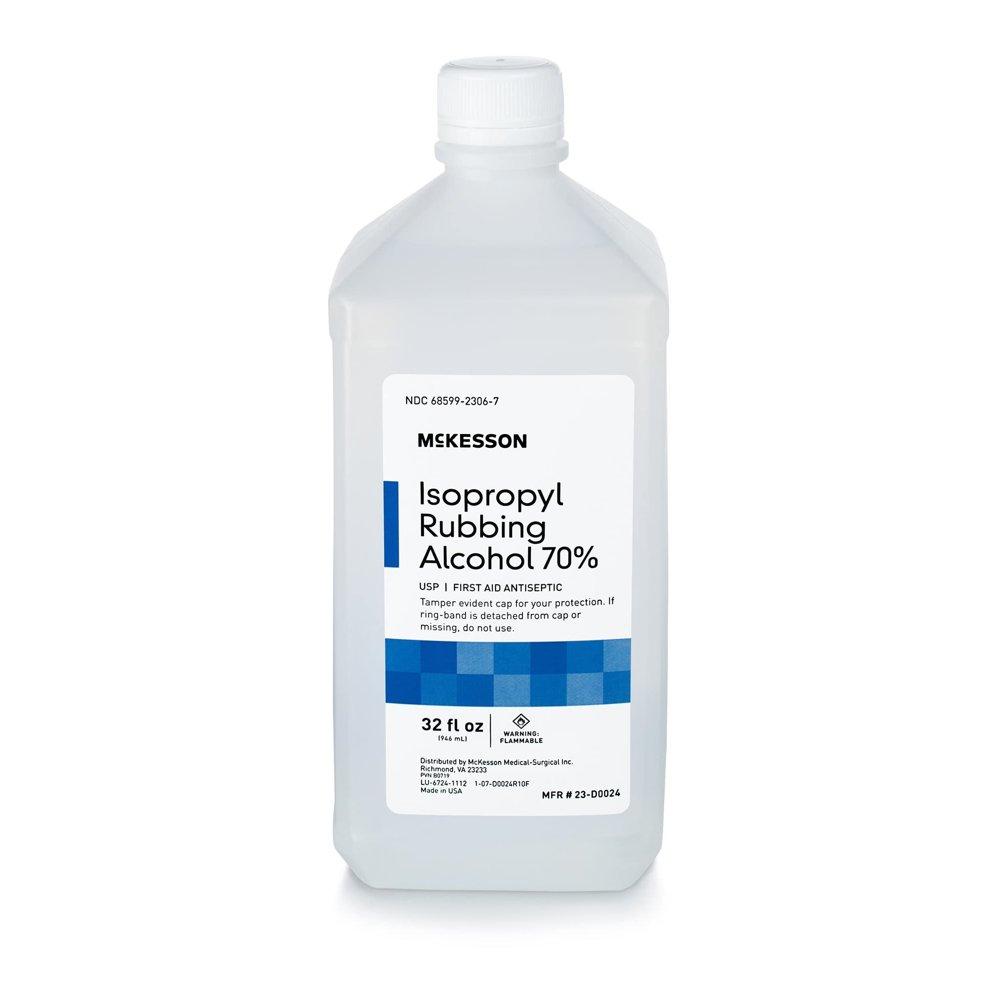 McKesson 70% Isopropyl Rubbing Alcohol USP - 12 Pack of 32 oz Bottles | First Aid Antiseptic for Wound Cleaning, Sanitizing Surfaces & Medical Use