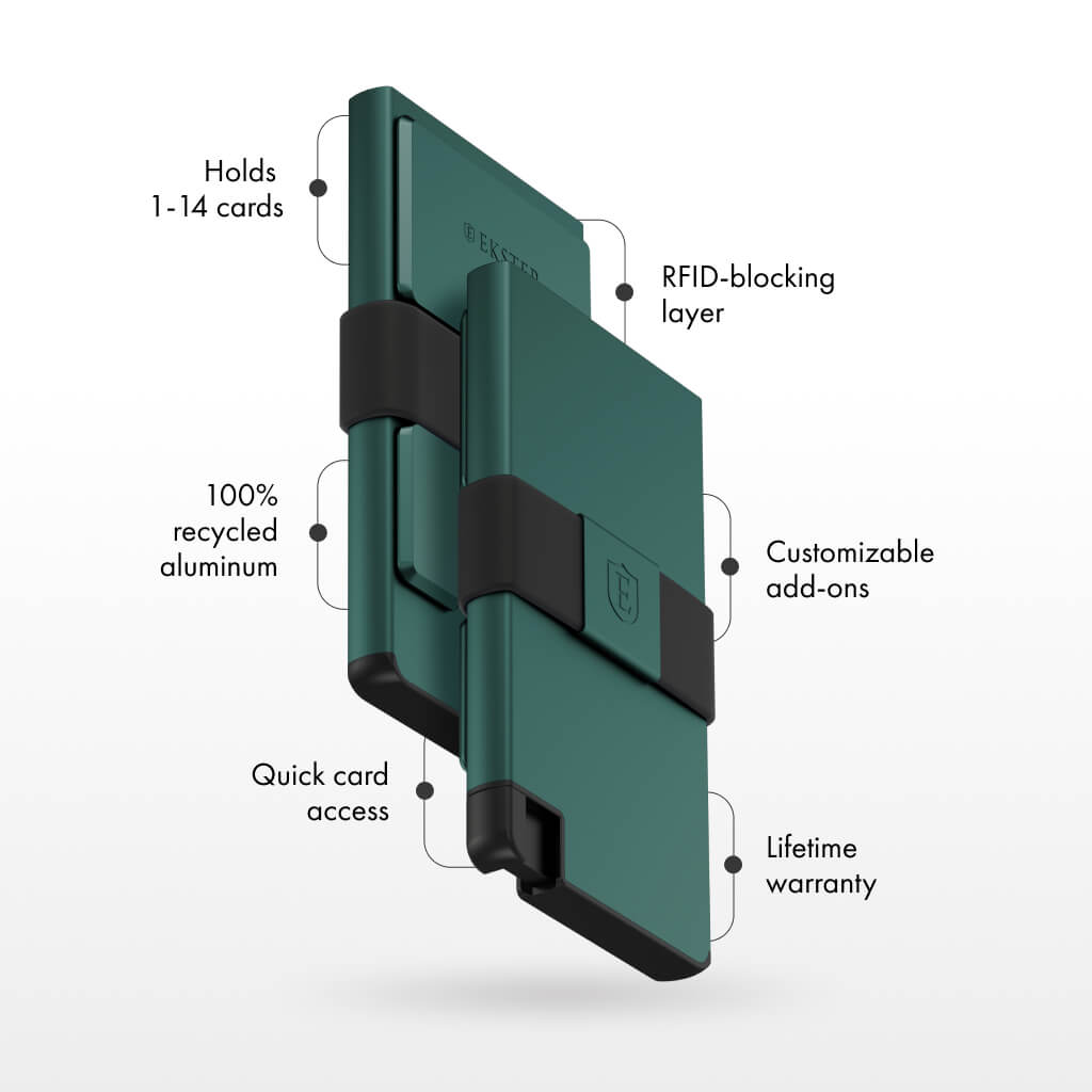 Ekster Pro RFID Blocking Aluminum Card Holder - Slim Minimalist Wallet for Men & Women - Perfect for Travel, Business & Everyday Carry