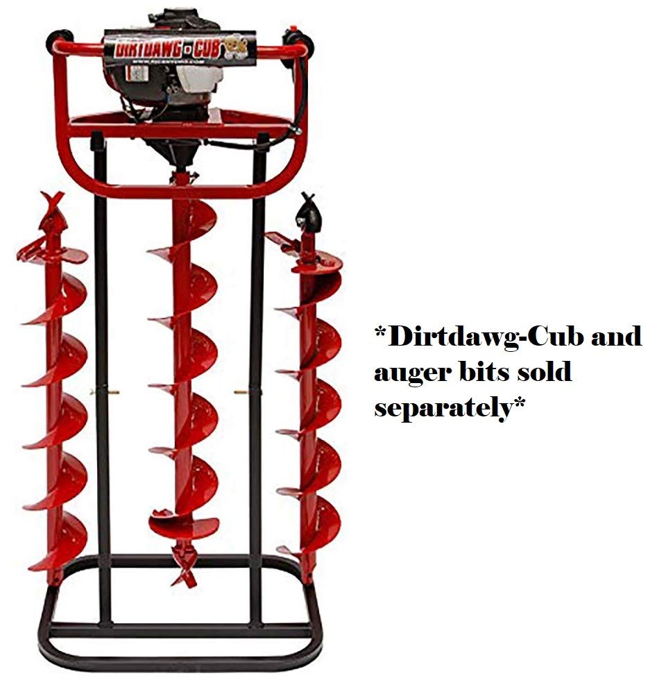 RICE Hydro Metal Rack for Dirt Diggers & Post Hole Auger Bits | Universal Storage Organizer for Post Hole Diggers, Ice Fishing Augers & Earth Auger Power Heads | Heavy-Duty Tool Rack for Construction, Farming & Outdoor Equipment Storage