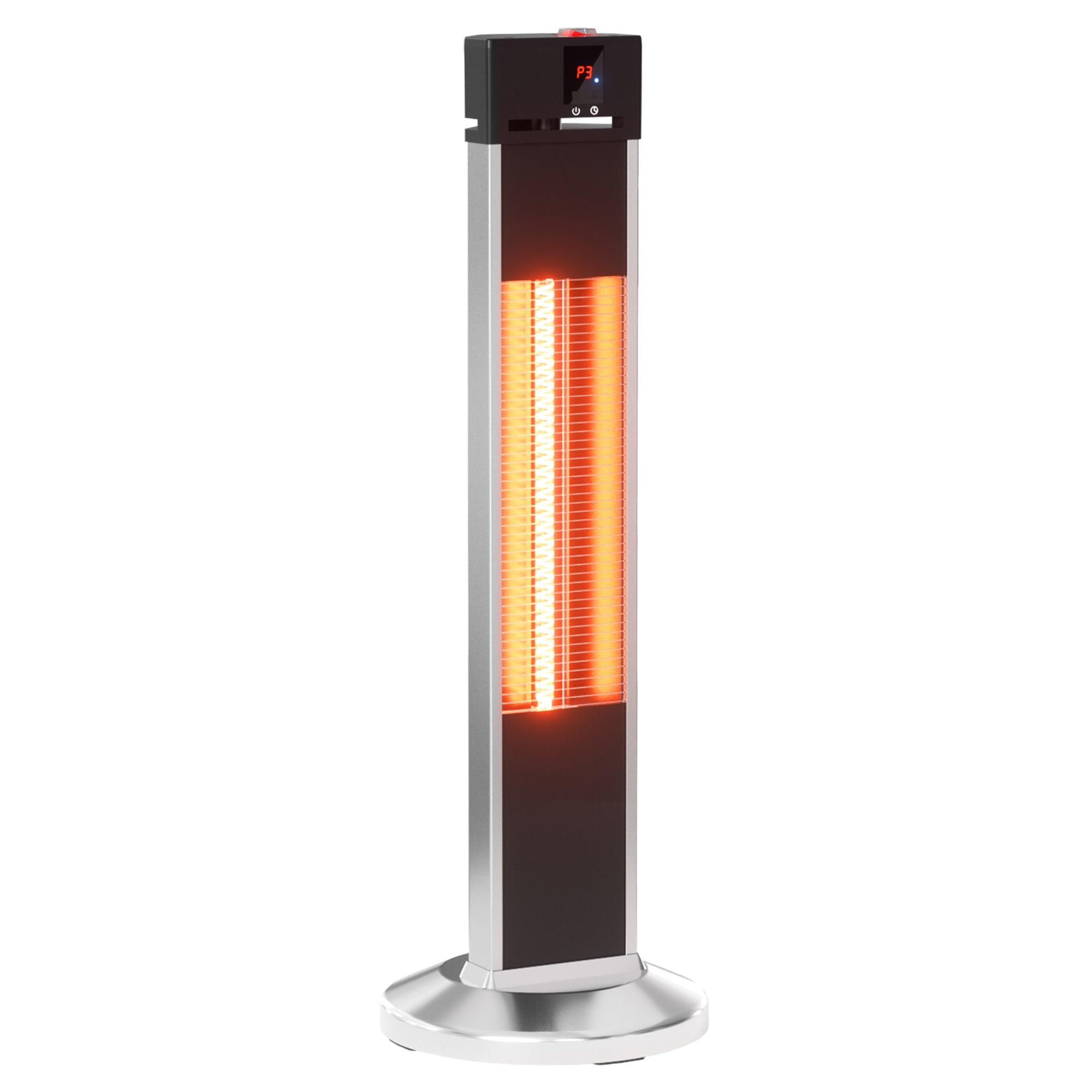 32H 1500W Portable Vertical Infrared Heater with Remote Control - Tip Over Protection & 24H Timer - Perfect for Bedroom, Office, and Indoor Heating