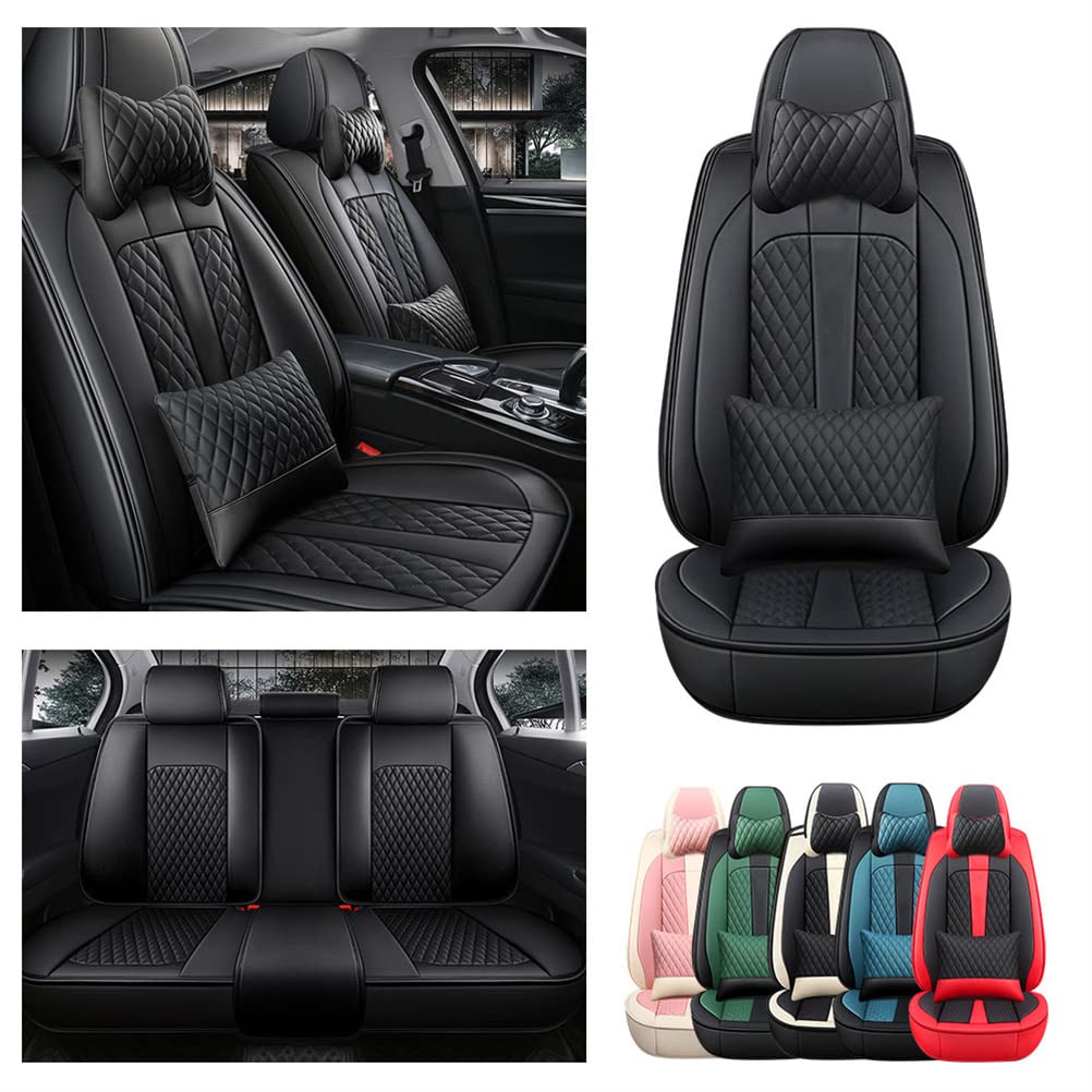 BPOOBP Waterproof PU Leather Car Seat Covers for Toyota FJ Cruiser - Front & Rear Seat Protectors, Sport Style Luxury Vehicle Cushion Covers (Black) | Perfect for Off-Road Adventures & Daily Commuting