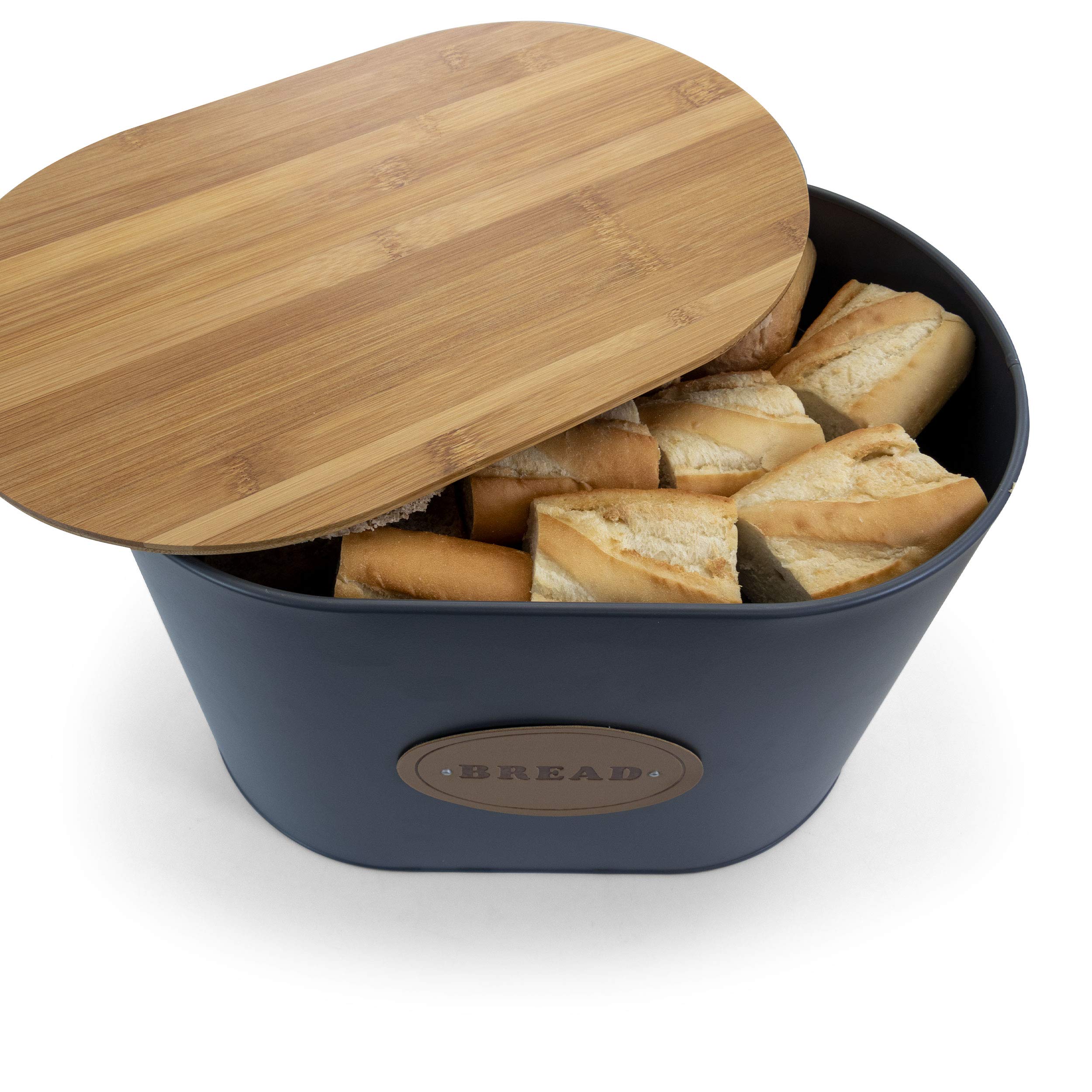 MegaChef 5-Piece Grey Kitchen Canister Set with Bamboo Lids - Airtight Food Storage Containers for Flour, Sugar, Coffee & Pantry Organization - Perfect for Modern Kitchens & Home Organization