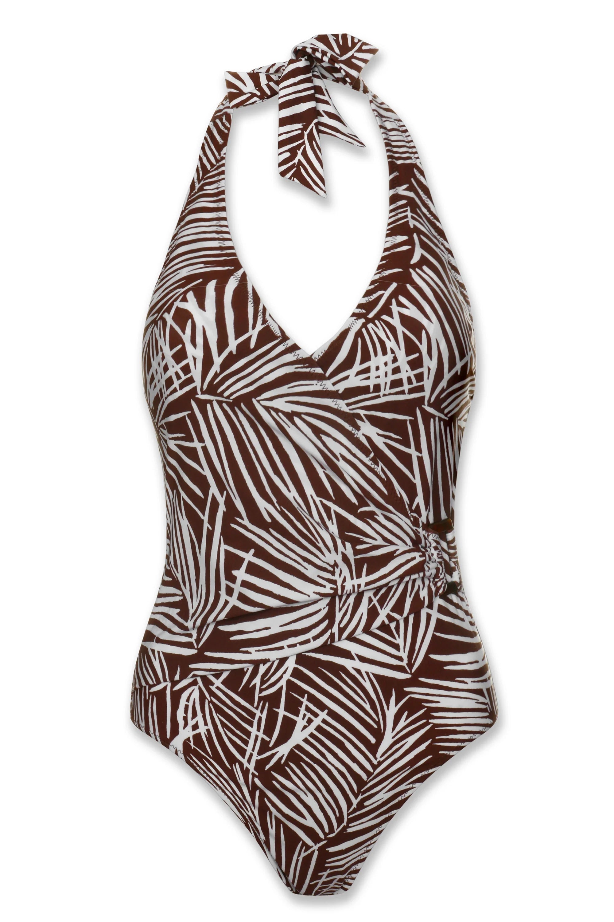 Tortoise Wrap One Piece Swimsuit | Paradise Palm Print Beachwear for Women - Perfect for Pool Parties, Vacations & Summer Getaways