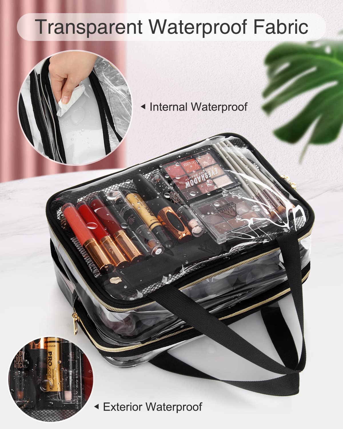 TSA Clear Hanging Toiletry Bag for Travel - Makeup Organizer for Women & Men - Perfect for Airports & Weekend Trips