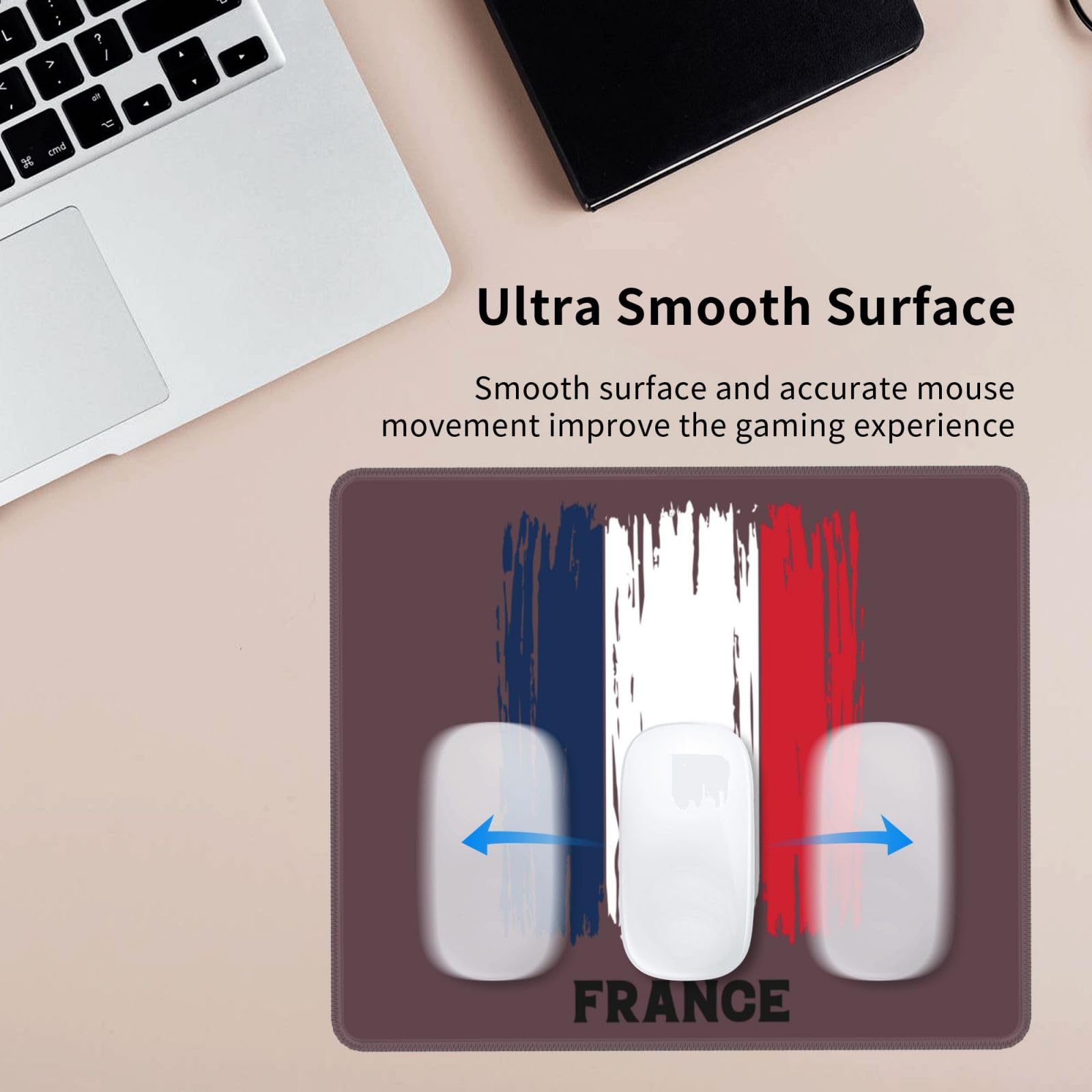 SIYTUAU France Football Flag Mouse Pad - Waterproof, Non-Slip Rubber Gaming Mouse Pad (10x12 in) for Laptop & Office Use - Perfect for Soccer Fans & PC Gamers