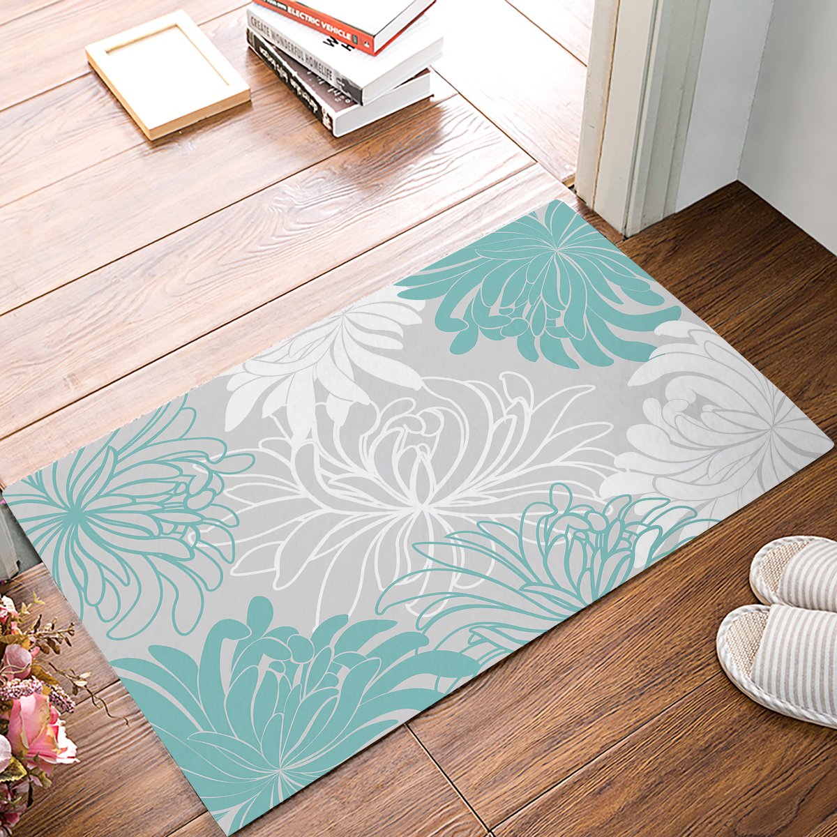 Segard Non-Slip Welcome Doormat - Floral Daisy Printed Indoor/Outdoor Entrance Mat for Home Decor | Perfect for Front Door, Bathroom & Kitchen Use