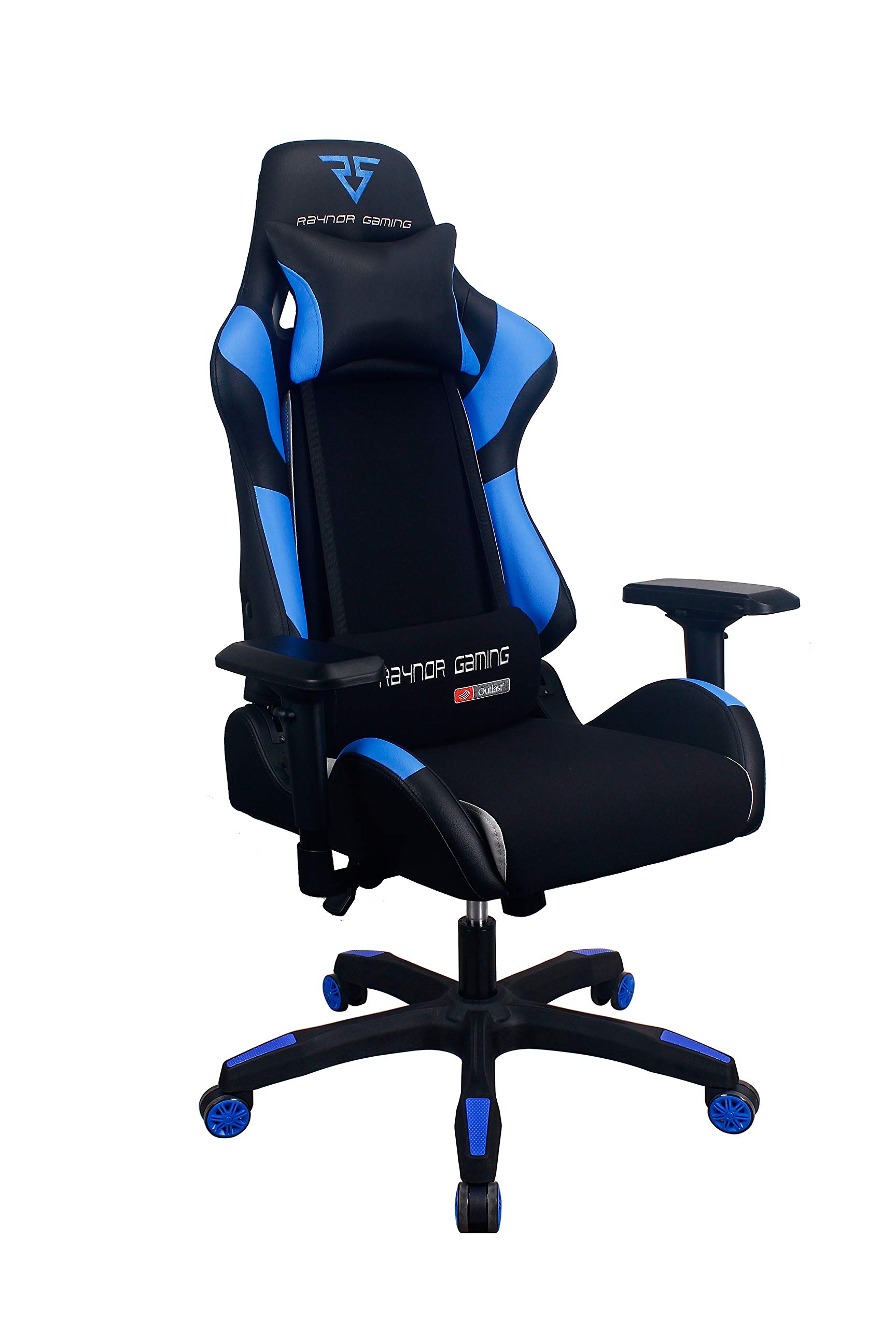 Energy Pro Series Gaming Chair - Ergonomic High-Back Racing Style with Outlast Technology, Adjustable 4D Armrests, Mesh & PU Leather, Lumbar Support & Headrest Pillow (Blue) - Perfect for PC Gaming, Office Work & Home Theater Seating