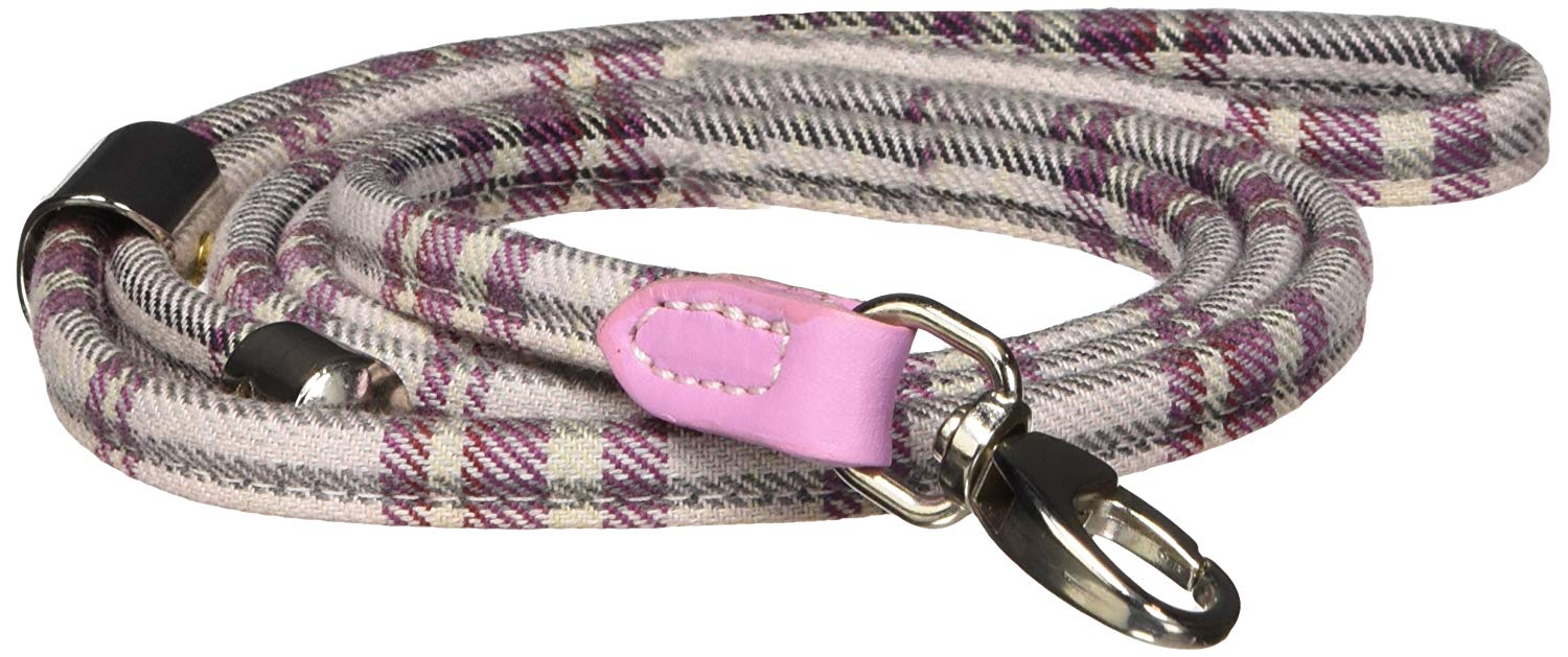 La Cinopelca Cheri Classic Tartan Rolled Dog Leash - Durable & Stylish Pet Walking Accessory for Small to Medium Dogs - Perfect for Daily Walks, Training & Outdoor Adventures