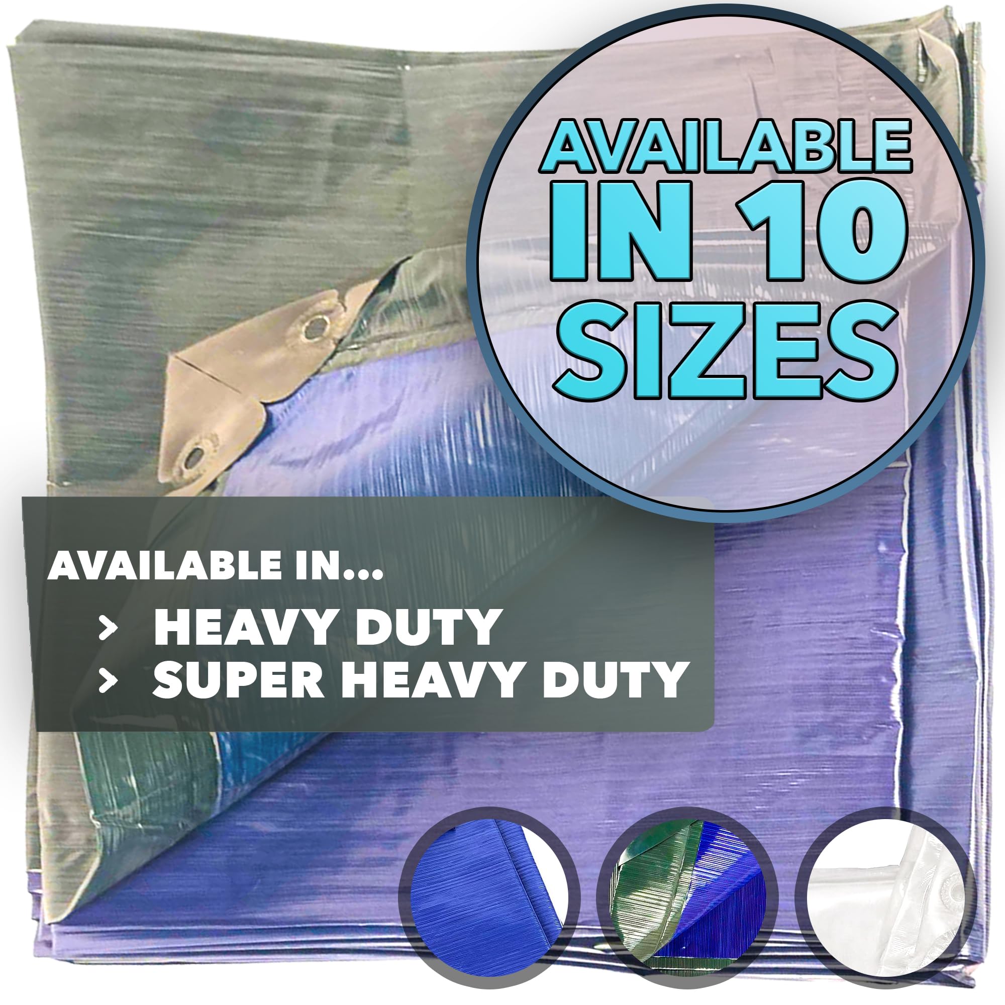 Heavy Duty Waterproof Tarp 20x30 ft - 120 GSM 12 MIL UV & Tear Resistant - Outdoor Camping, Furniture Cover, Car Protection, Tent Floor, Painting Drop Cloth, Firewood Cover - Durable Multipurpose Tarp for All-Weather Use