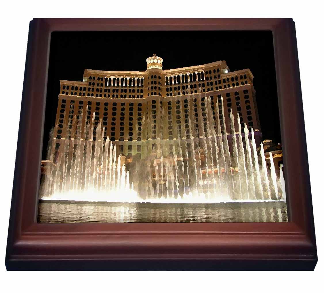 3D Rose Las Vegas Ceramic Tile Trivet - 8x8 Inch Brown Heat Resistant Coaster for Kitchen, Dining Table, and Home Decor