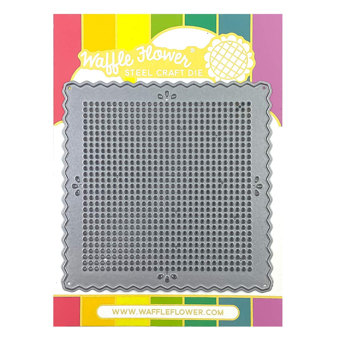 Waffle Flower Stitchable Pinking Square Die - 3.5 Inch Crafting Tool for Scrapbooking, Card Making & DIY Projects | Perfect for Paper Crafts, Quilting & Sewing Patterns