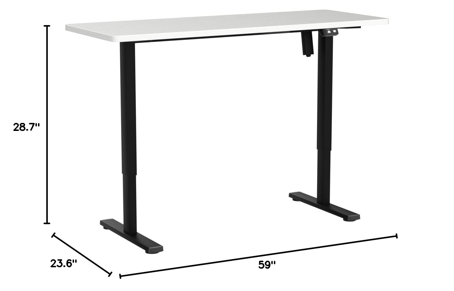 VIVO 60-inch Electric Height Adjustable Standing Desk - 60 x 24 inch White Solid Table Top with Black Frame - Ergonomic Home & Office Workstation (B0 Series, DESK-KIT-B06W) - Perfect for Remote Work, Gaming, and Study Spaces